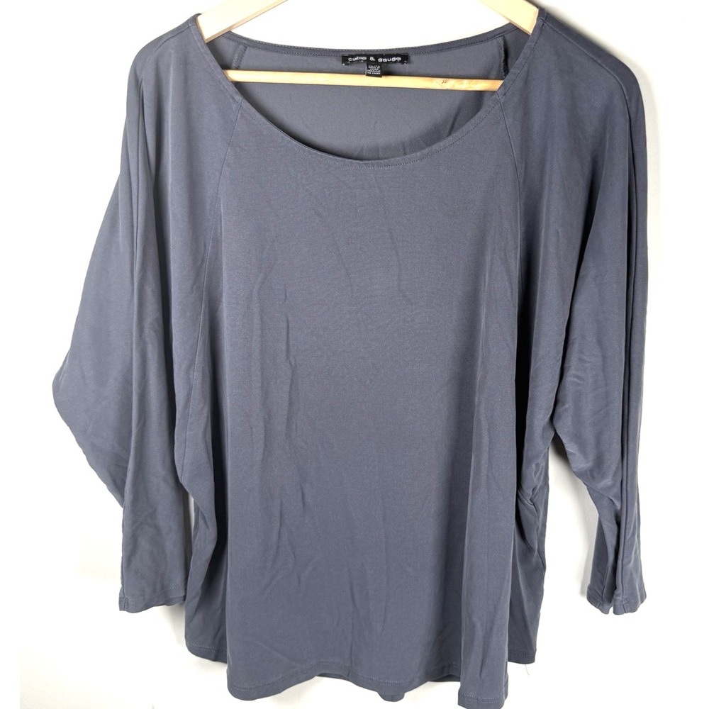 Cable & Gauge Womens Tunic Top Size XL Gray Dolman Sleeve Base Capsule
